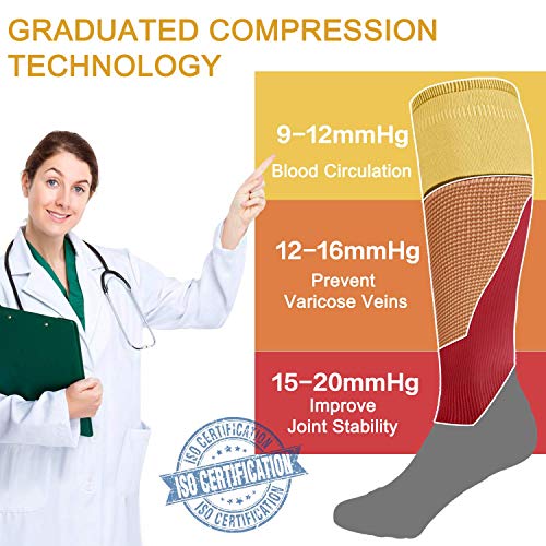 Medias de compresión, medias de compresión para mujeres y hombres transpirables en deportes, trabajo, vuelo, viajes, embarazo, medicina, maratón y comodidad.