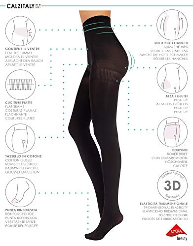 MEDIAS SEMI OPACAS REDUCTORAS | PANTY MOLDEADOR | NATURAL, NEGRO | 40 DEN | S, M, L, XL | CALCETERÍA ITALIANA | (M)