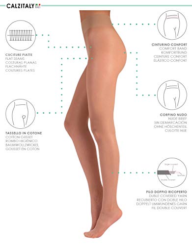 | MEDIAS TRANSPARENTES | MEDIAS DE MUJER CON CINTURON CONFORT | 20 DEN | S, M, L, XL | NATURAL, NEGRO | CALCETERIA ITALIANA | (M, NATURAL)