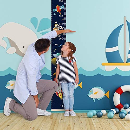 Medidor de Altura Infantil SEELOK Gráfico de Crecimiento Espacio Exterior Tabla de Crecimiento Niños Planeta Regla de Altura Decoración Habitación Bebe Pared Guardería Sala de Examen Médico