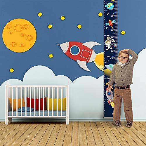 Medidor de Altura Infantil SEELOK Gráfico de Crecimiento Espacio Exterior Tabla de Crecimiento Niños Planeta Regla de Altura Decoración Habitación Bebe Pared Guardería Sala de Examen Médico