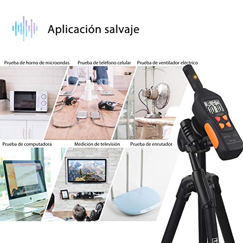 Medidor EMF, TACKLIFE Detector de Radiación, 5HZ - 3500MHz con LCD Digital, Alarma de Luz y Sonido, para Probar Radiación de Campo Magnético, Campo Eléctrico y Temperatura Ambiente - MET01