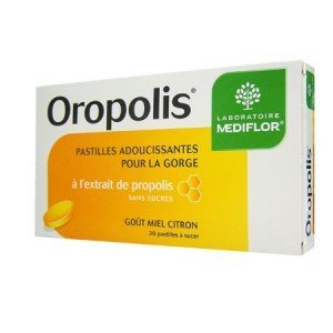 Médiflor Oropolis Pastillas suavizantes para la garganta 20 pastillas – Sabor: miel limón by Médiflor
