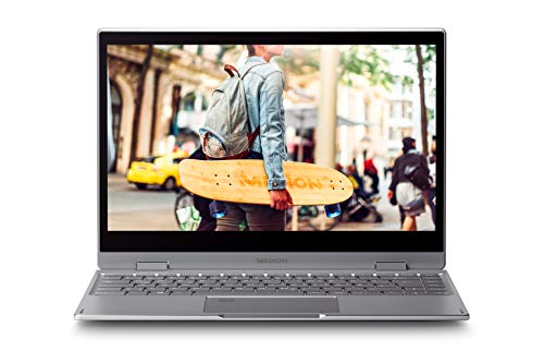 MEDION S4401 - Portátil convertible 14" Full HD (Intel Celeron N4000, 4GB RAM, 64GB SSD, Intel Graphics, Windows 10), Color Gris - Teclado QWERTY español