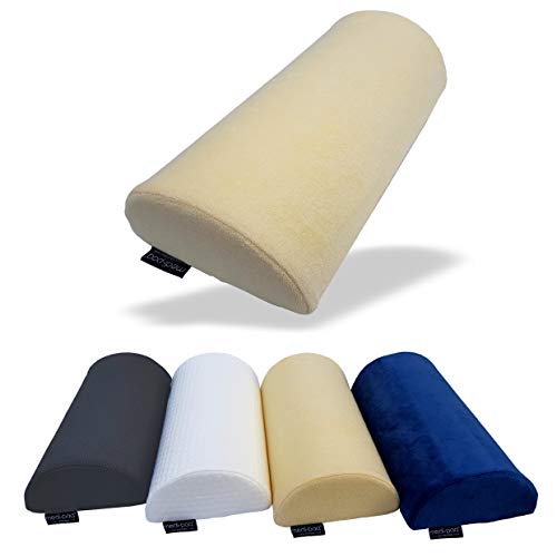 Medipaq - Almohada Viscoelástica Media Luna – Almohada Cervical y de Cuello – Cojín Lumbar y de Baja Espalda – Almohada para Piernas Rodillas y Pies – Sirve Prácticamente para Cualquier Postura