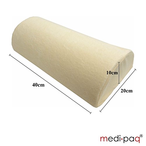 Medipaq - Almohada Viscoelástica Media Luna – Almohada Cervical y de Cuello – Cojín Lumbar y de Baja Espalda – Almohada para Piernas Rodillas y Pies – Sirve Prácticamente para Cualquier Postura