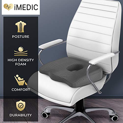 Medipaq - Cojín para El Coxis Ortopédico 100% Espuma De Memoria 100% Pura. Diseñado para Aliviar El Ciático, Dolores De Espalda Y Coxis para Cualquier Asiento. **Garantía De por Vida