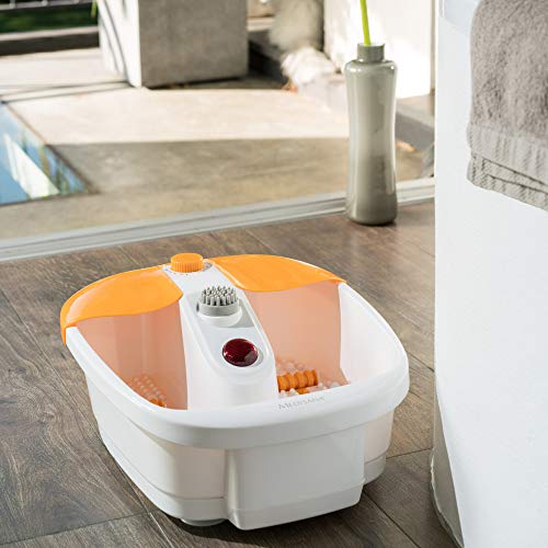 Medisana FS 883 Spa de pies con función calefactora, baño de pies eléctrico, masaje de vibración, accesorios de pedicura, baño de pies con masaje y calefacción, para pies grandes