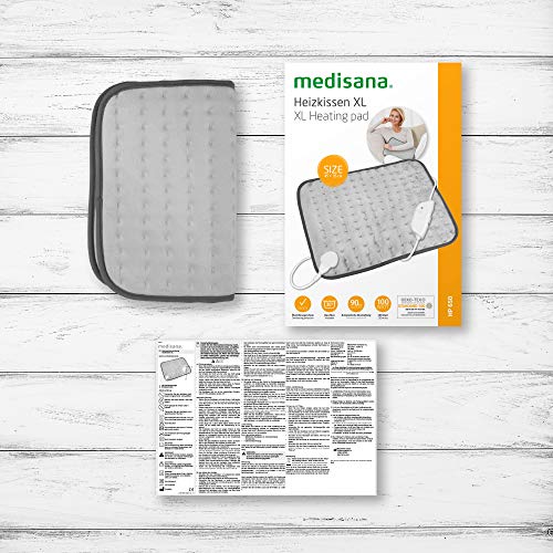 Medisana HP 650 XL - Almohada Eléctrica Dorsal con 4 Niveles de Temperatura, Protección contra Sobrecalentamiento, Desconexión Automática, Lavable, 45 x 35 cm