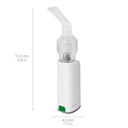 Medisana IN 535 Inhalador portátil para el transporte, nebulizador de compresor con boquilla y máscara para adultos y niños, para el resfriado o el asma con batería recargable a través de Micro-USB