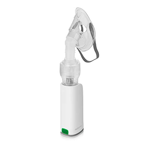Medisana IN 535 Inhalador portátil para el transporte, nebulizador de compresor con boquilla y máscara para adultos y niños, para el resfriado o el asma con batería recargable a través de Micro-USB
