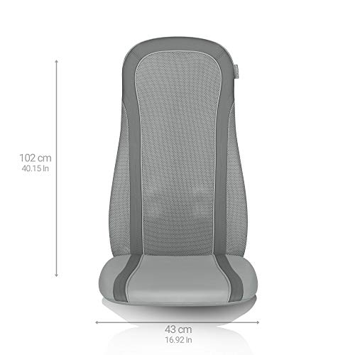 Medisana MC 818 Almohadilla de masaje con función calor, con masaje de golpeteo, masaje de puntos, 2 niveles de intensidad, función de temporizador, función de luz roja, para toda la espalda