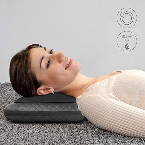 Medisana MCG 800 Cojín de masaje de gel, función de calentamiento, 4 cabezales de masaje de gel giratorios, función de luz roja, con fijación de silla, para cuello, hombro, espalda y piernas