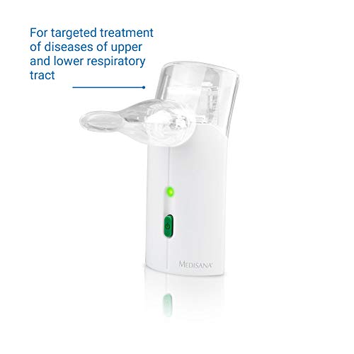 Medisana USC Inhalador portátil para el viaje, nebulizador ultrasónico con boquilla y máscara para adultos y niños, para resfriados o asma con accesorios adicionales