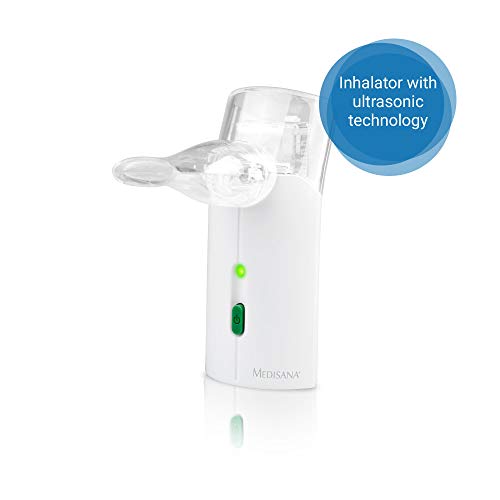 Medisana USC Inhalador portátil para el viaje, nebulizador ultrasónico con boquilla y máscara para adultos y niños, para resfriados o asma con accesorios adicionales
