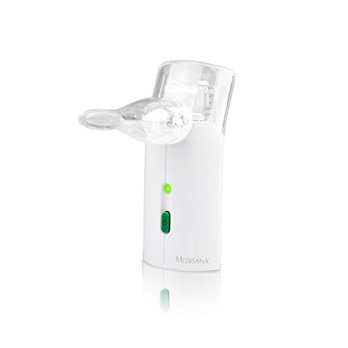Medisana USC Inhalador portátil para el viaje, nebulizador ultrasónico con boquilla y máscara para adultos y niños, para resfriados o asma con accesorios adicionales
