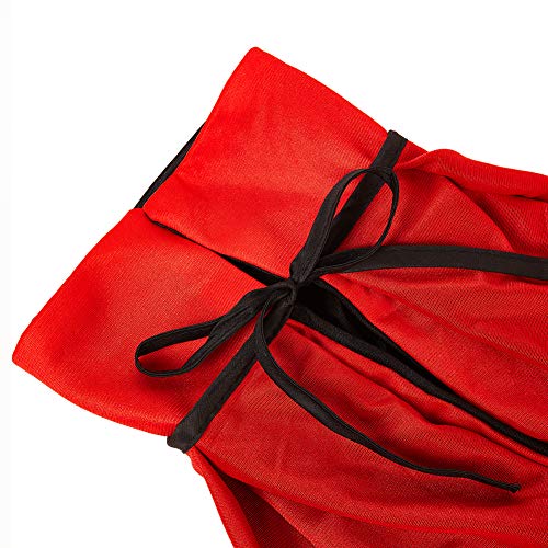 Meerveil Vampiro Halloween Capa, Capa Reversible con Cuello de Pie, Disfraz de Diablo con 19 Hojas Cicatriz Tatuaje Pegatinas, para Niños y Adultos (Negra y Roja, Unisex)