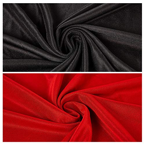 Meerveil Vampiro Halloween Capa, Capa Reversible con Cuello de Pie, Disfraz de Diablo con 19 Hojas Cicatriz Tatuaje Pegatinas, para Niños y Adultos (Negra y Roja, Unisex)