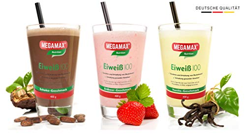 MEGAMAX Nutrition Eiweiß 100 Pulver Cappuccino-Geschmack, 750 g Polvo