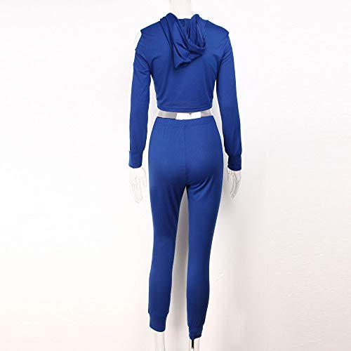 MEIbax 2 Unids Mujer Chándal Sudadera Pantalones Conjuntos Deporte Ropa de Manga Larga Traje Casual Leggings Deportes Yoga Gimnasio Athletic Fitness Gym Mallas Deportes de elásticas