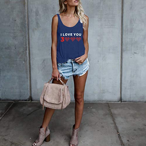 MEIbax Chaleco Estampado de Dama Camiseta sin Mangas de Mujer Parte Superior Suelta Mujeres Salvajes Camisa Blusa Tank Tops Mujeres Chaleco Tops Blusas Camisetas de Tirantes Mujer Yoga