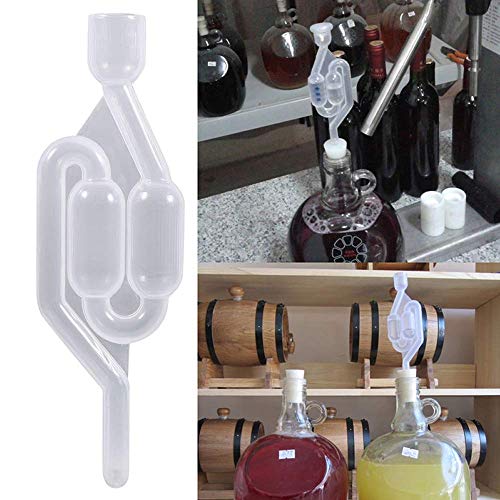 Mein HERZ 5 Pcs Tubo de Fermentación para Alcohol, Airlock S-Bubble Tipo, Desagüe de Fermentación, Válvula Antirretorno de Escape de Sentido único para la Fermentación del Vino a la Casa
