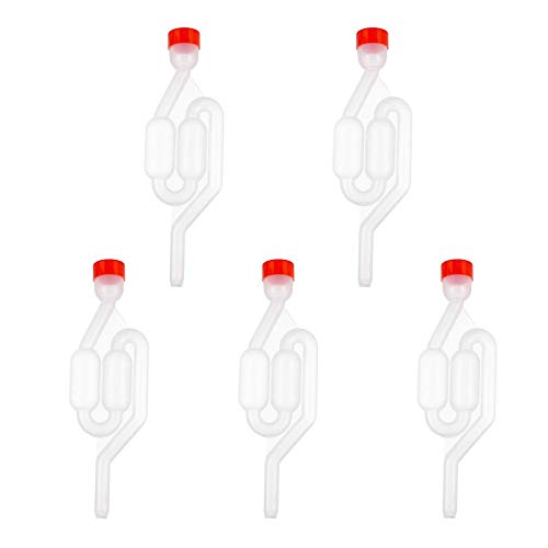 Mein HERZ 5 Pcs Tubo de Fermentación para Alcohol, Airlock S-Bubble Tipo, Desagüe de Fermentación, Válvula Antirretorno de Escape de Sentido único para la Fermentación del Vino a la Casa