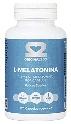 MELATONINA 1,8 mg 100% natural Para Mejorar y Conciliar el Sueño, Dormir Bien y Saludable Vegano, Sin Gluten Tratamiento para 4 meses 120 Cápsulas Vegetales