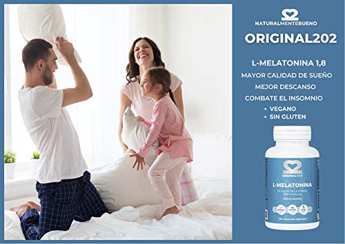 MELATONINA 1,8 mg 100% natural Para Mejorar y Conciliar el Sueño, Dormir Bien y Saludable Vegano, Sin Gluten Tratamiento para 4 meses 120 Cápsulas Vegetales