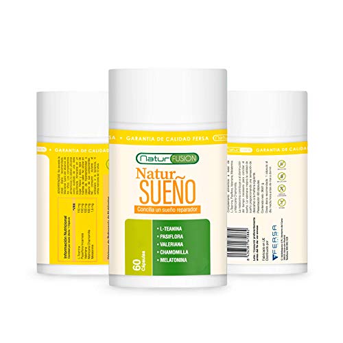 Melatonina Pura + L-Teanina + Valeriana + Pasiflora + Chamomilla | Mejora la calidad del Sueño | Elimina el Insomnio y regula los ciclos de sueño | Fórmula natural de alta eficacia | 60 Cápsulas