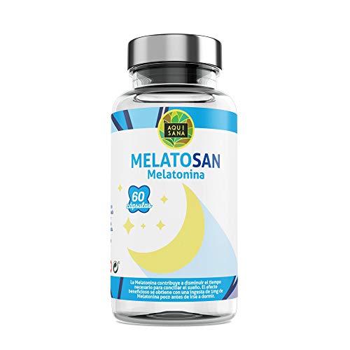 Melatonina + Valeriana + Pasiflora + Melisa - Relajante Natural para Conciliar el Sueño - Más Energía durante el Día –Sin Gluten y Sin Lactosa - 60 Cápsulas – Aquisana