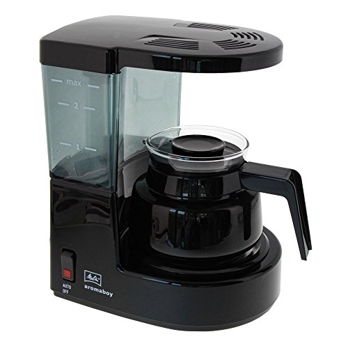 Melitta Cafetera de filtro con jarra de vidrio, Para 2 tazas de café, Aromaboy, Negro, 1015-02
