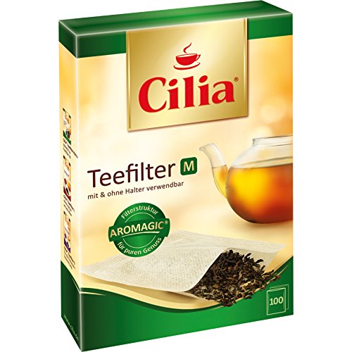Melitta Cilia Filtros de té para Infusionar, 100 Unidades, Tamaño M, Papel Aromagic, Marrón Natural