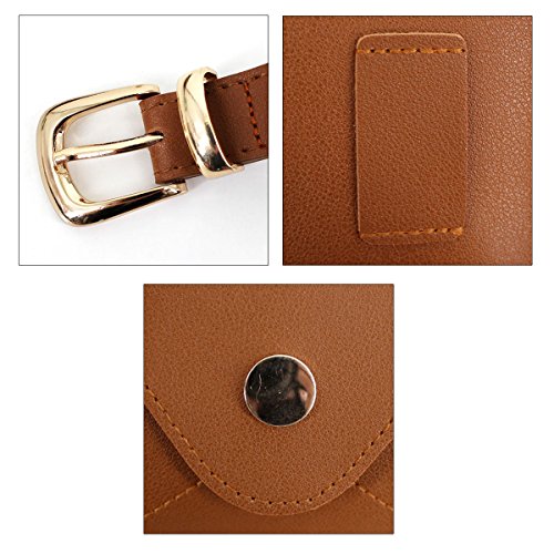 Meliya - Riñonera de piel sintética para mujer, marrón claro (Marrón) - bb-02763-01YA