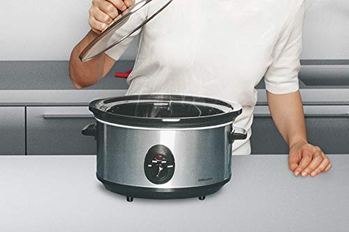 Mellerware - Tempo Olla de cocción Lenta, minimo Consumo 240W, cocción a Baja Temperatura, 4 Funciones, 3.5L, Olla de cerámica extraíble, Incluye recetario