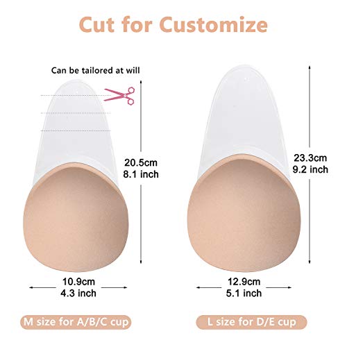 MELLIEX 2 Piezas Sujetador Adhesivo, Push Up Sujetador Sin Tirantes Invisible Silicona Sujetador Reutilizable Sin Espalda para Vestidos de Noche Vestidos de Baile