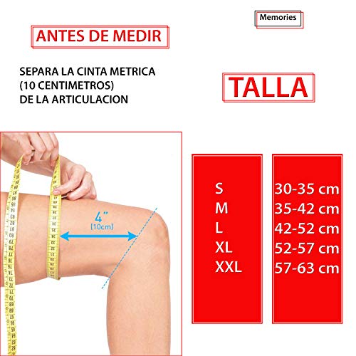Memories, Rodillera Menisco y Ligamentos, Deportiva Rotuliana, Elástica, Tubular, Antideslizante y Transpirable, Cómoda para Hombre y Mujer. (XL)