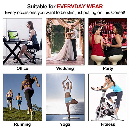 Memoryee Faja Reductora Mujer Camisetas Sauna Adelgazantes Cinturón de Entrenamiento para Mujeres Corsé/Negro/XL