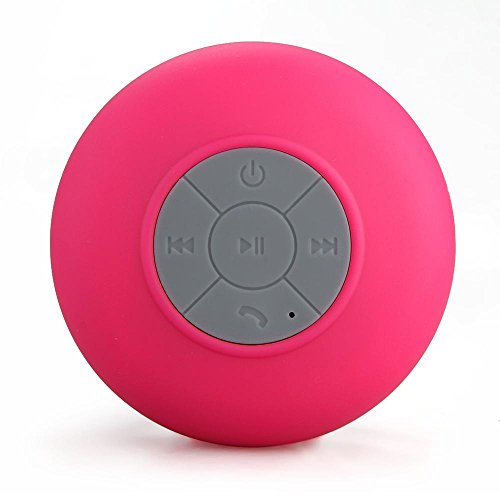 MEMTEQ® Altavoz bluetooth ducha Inalámbrico Impermeable con Ventosa Manos libres baño Piscina Coche Cocina con microfono Impermeable Portatil Rosa Compatible con móvil y tablet para iPhone, iPad, iPod, Samsung Galaxy, Nokia, HTC, Blackberry, Google, LG, N