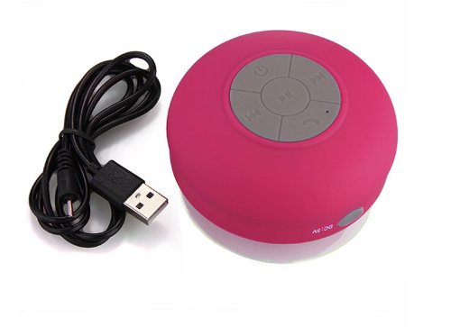 MEMTEQ® Altavoz bluetooth ducha Inalámbrico Impermeable con Ventosa Manos libres baño Piscina Coche Cocina con microfono Impermeable Portatil Rosa Compatible con móvil y tablet para iPhone, iPad, iPod, Samsung Galaxy, Nokia, HTC, Blackberry, Google, LG, N