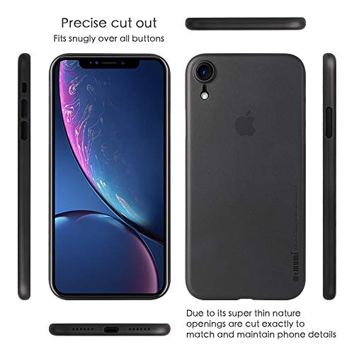 memumi para iPhone XR Funda, 0.3 mm PP Plástico Ultra Delgado Funda Protectora Carcasa Compatible con iPhone XR Case Anti-Rasguño y Resistente Huellas Thin Phone Case [Slim Series] Negro Transparente