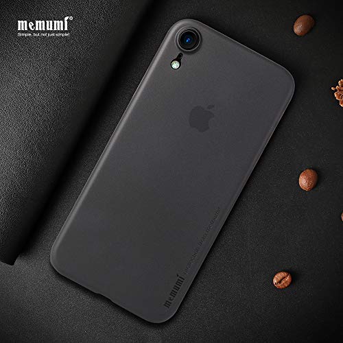 memumi para iPhone XR Funda, 0.3 mm PP Plástico Ultra Delgado Funda Protectora Carcasa Compatible con iPhone XR Case Anti-Rasguño y Resistente Huellas Thin Phone Case [Slim Series] Negro Transparente