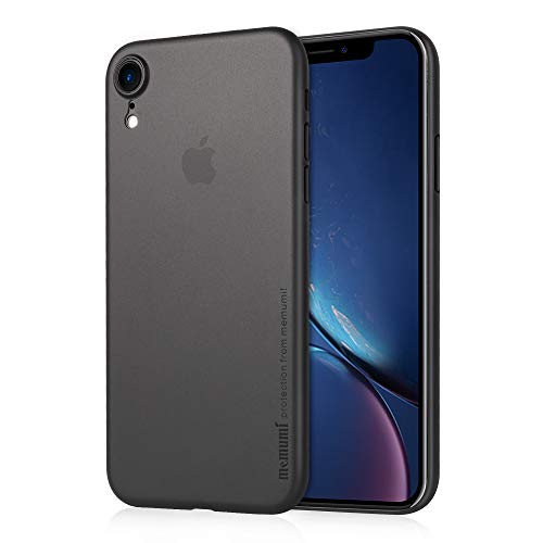 memumi para iPhone XR Funda, 0.3 mm PP Plástico Ultra Delgado Funda Protectora Carcasa Compatible con iPhone XR Case Anti-Rasguño y Resistente Huellas Thin Phone Case [Slim Series] Negro Transparente