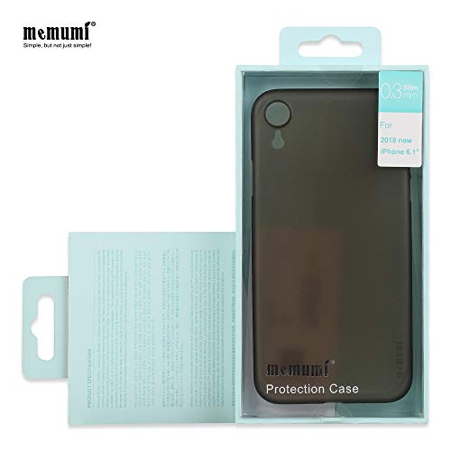 memumi para iPhone XR Funda, 0.3 mm PP Plástico Ultra Delgado Funda Protectora Carcasa Compatible con iPhone XR Case Anti-Rasguño y Resistente Huellas Thin Phone Case [Slim Series] Negro Transparente
