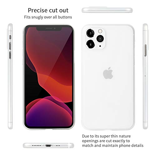 memumi Ultra Delgada para iPhone 11 Pro Funda, [Súper Ligero y Delgado] Anti-arañazos y Sin Huella Digital Funda Slim para iPhone 11 Pro Case 0.3 mm con Un Agarre Excelente (Blanco Mate Translúcido)
