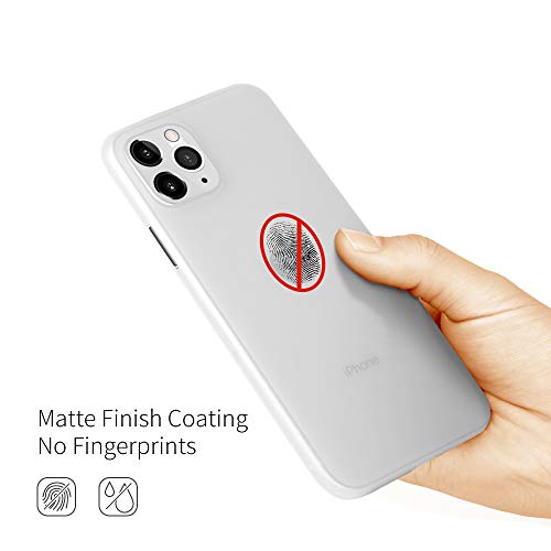 memumi Ultra Delgada para iPhone 11 Pro Funda, [Súper Ligero y Delgado] Anti-arañazos y Sin Huella Digital Funda Slim para iPhone 11 Pro Case 0.3 mm con Un Agarre Excelente (Blanco Mate Translúcido)