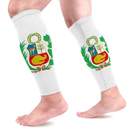Men Women Peru Flag Calf Compression Sleeve Colored Leg Support Calf Guards Sleeves Calf Pain Relief for Running