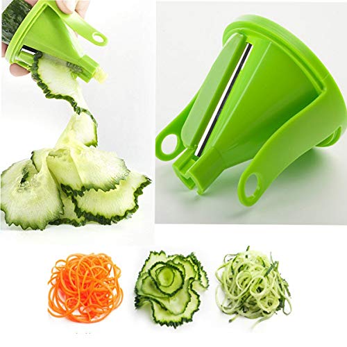 mengger Cortador en espiral mano para gemüsespaghetti de 3 cuchillas manual kartoffelspirale verduras hobe pepino Cortador Rallador de verduras zanahoria calabacines pepino calabaza