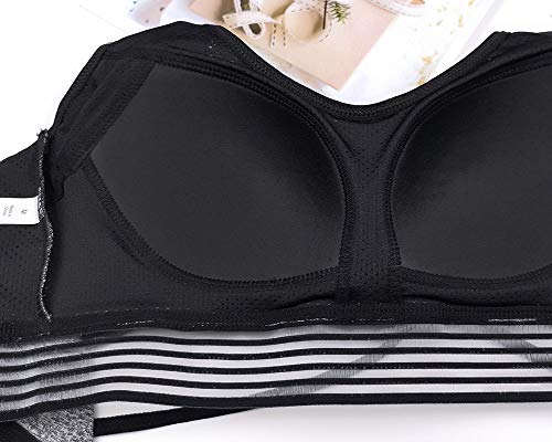 Mengmiao Mujer Sujetador Yoga Deportivo Chaleco con Relleno Imprimiendo Elástico Sujetadores Gris S
