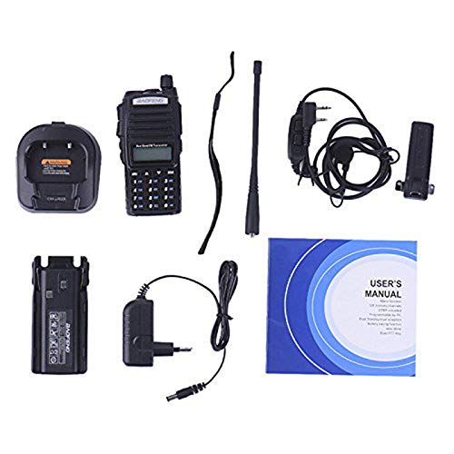 Mengshen Walkie Talkie UV-82 Two Way Radio Tiene Capacidad Más Potente Que Otros Dual-Band 136-174/400-520 MHz FM Ham Radio Transceptor Interphone Rango Largo + Dual PTT Auricular, BF UV 82